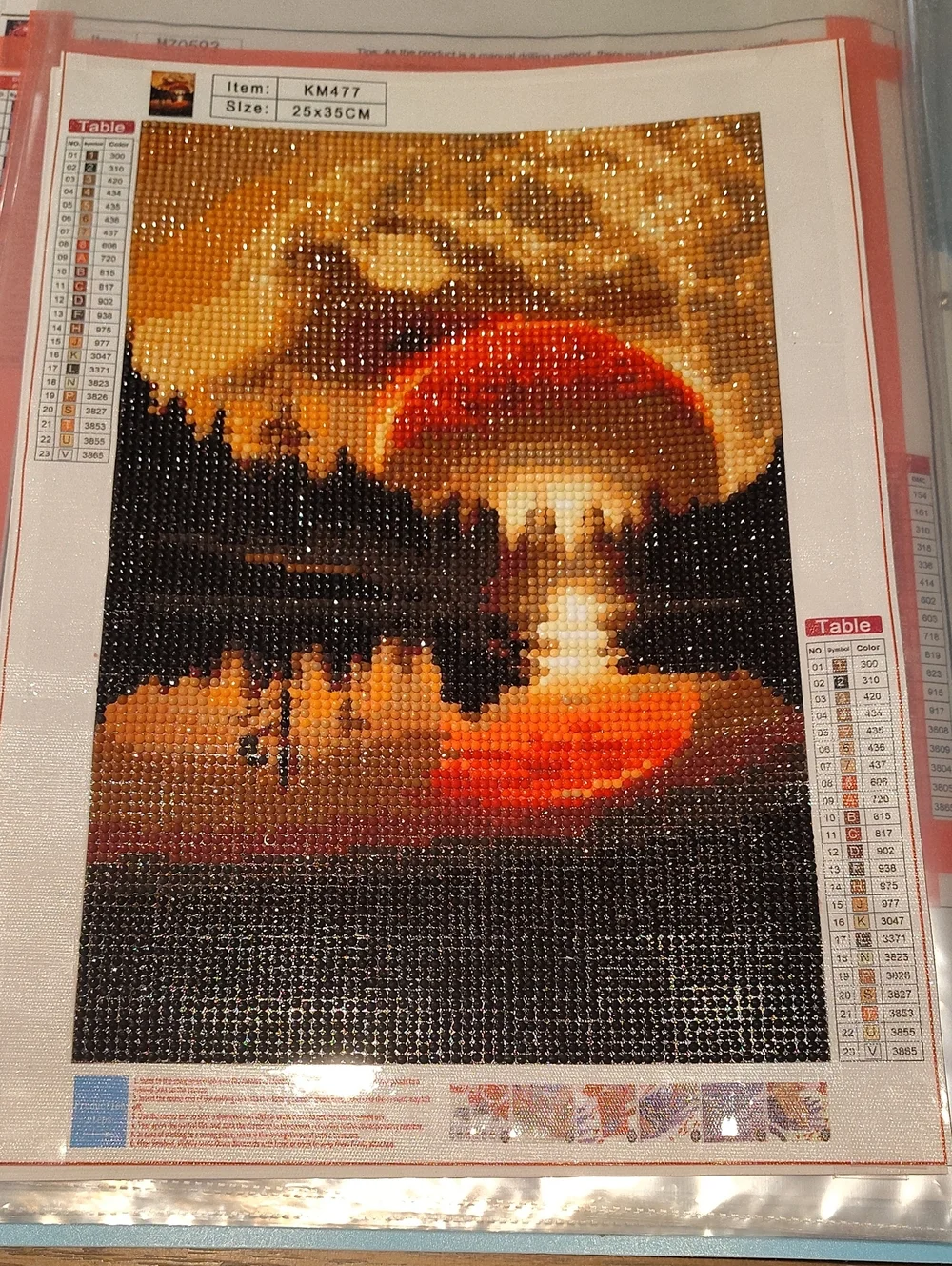 Sunset Reflection Wall Art - Orange and Black